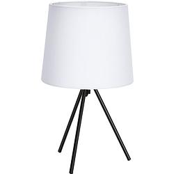 Foto van Led tafellamp - tafelverlichting - aigi pinny - e14 fitting - rond - mat wit - staal