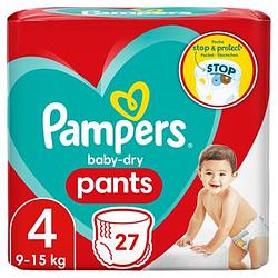 Foto van Pampers babydry luierbroekjes maat 4, 27 luiers, 9kg 15kg bij jumbo