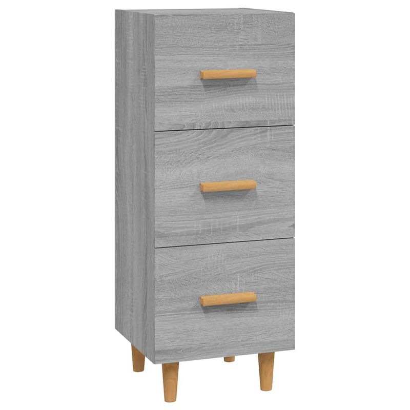 Foto van Vidaxl dressoir 34,5x34x90 cm bewerkt hout grijs sonoma eikenkleurig