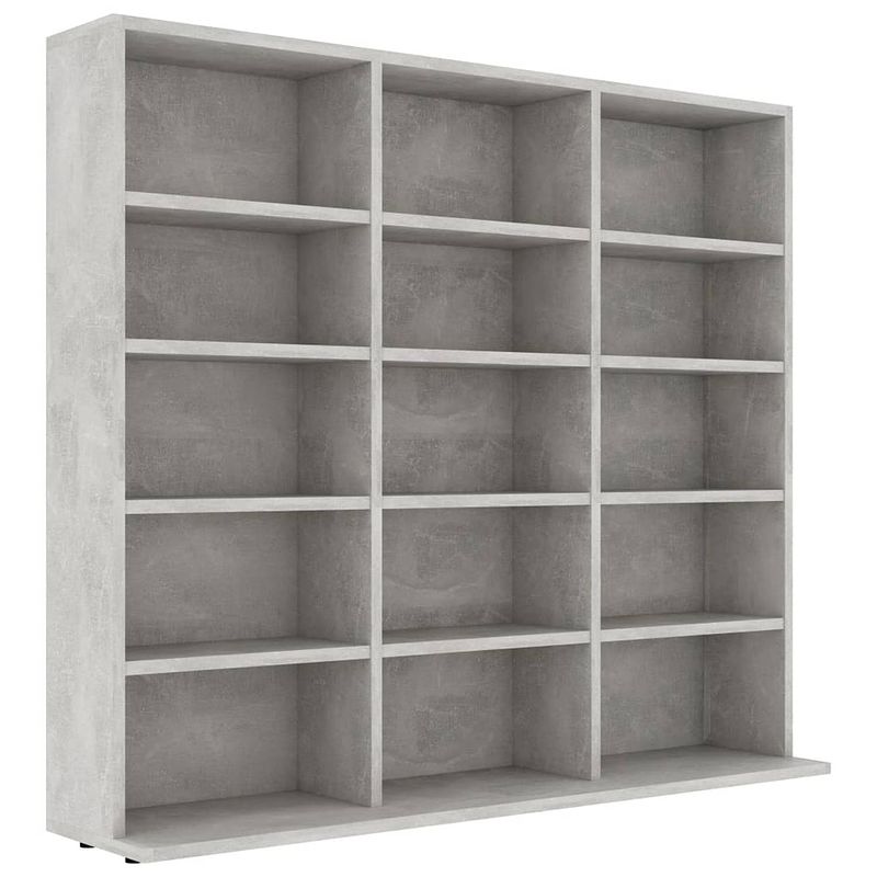 Foto van Vidaxl cd-kast 102x23x89,5 cm spaanplaat betongrijs