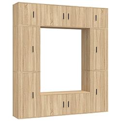 Foto van The living store klassieke televisiekastenset - tv-meubel - sonoma eiken - 100 x 34.5 x 40 cm - 4 x 40 x 34.5 x 80 cm -