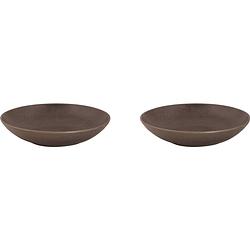 Foto van Mammoet bord diep spirit 21.5 cm grijs stoneware 2 stuk(s)