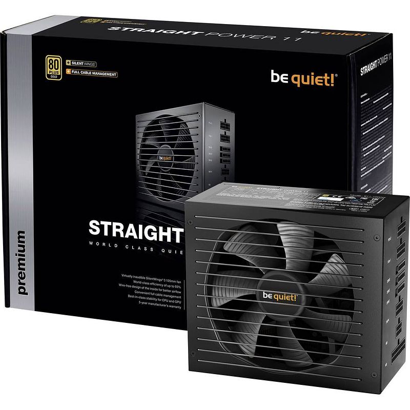 Foto van Bequiet straight power 11 pc netvoeding 550 w atx 80 plus gold