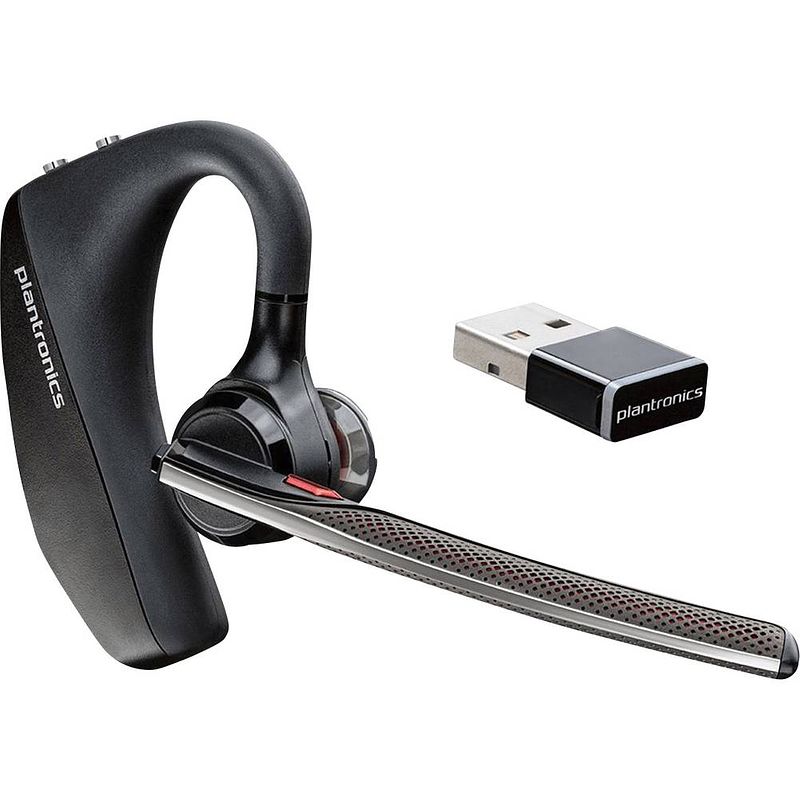 Foto van Plantronics voyager 5200 uc in ear headset bluetooth telefoon mono zwart noise cancelling