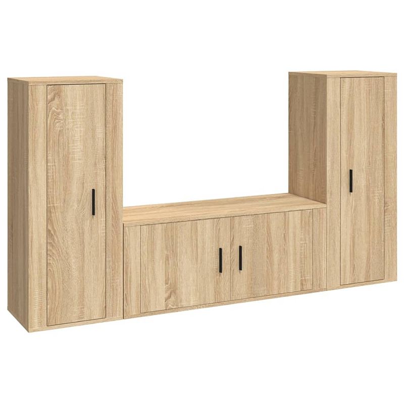 Foto van The living store tv-meubel set sonoma eiken - 40x34.5x100cm - 100x34.5x40cm