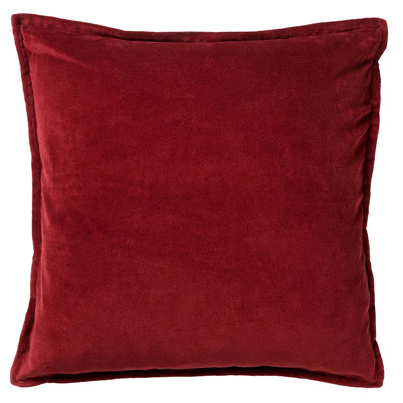 Foto van Dutch decor - caith - kussenhoes 100% katoen velvet 50x50 cm - merlot - rood