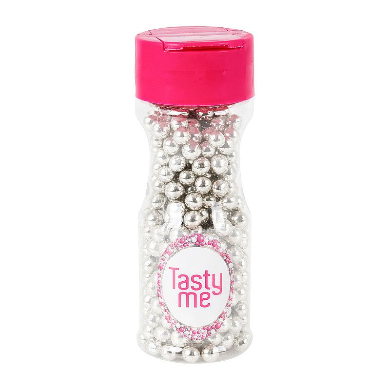 Foto van Tasty me choco parels - zilver - 50 g