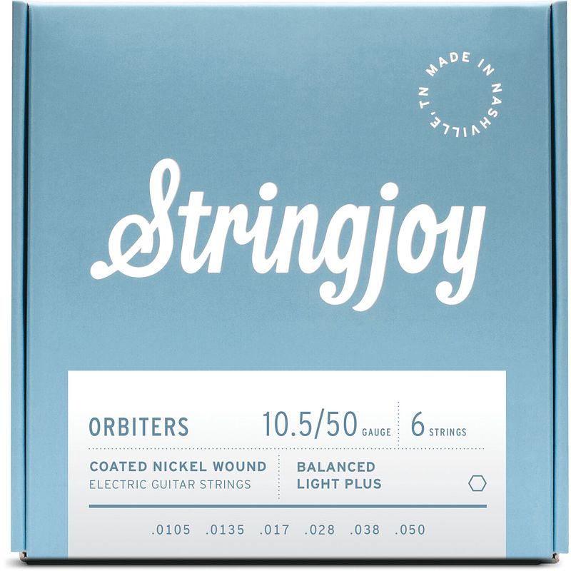 Foto van Stringjoy orbiters 6s balanced light plus 10.5-50 snarenset voor elektrische gitaar