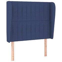 Foto van Vidaxl hoofdbord met randen 93x23x118/128 cm stof blauw