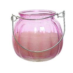 Foto van Citronella kaars - glas - roze - anti muggen - 15 branduren - d8 x h8 cm - geurkaarsen