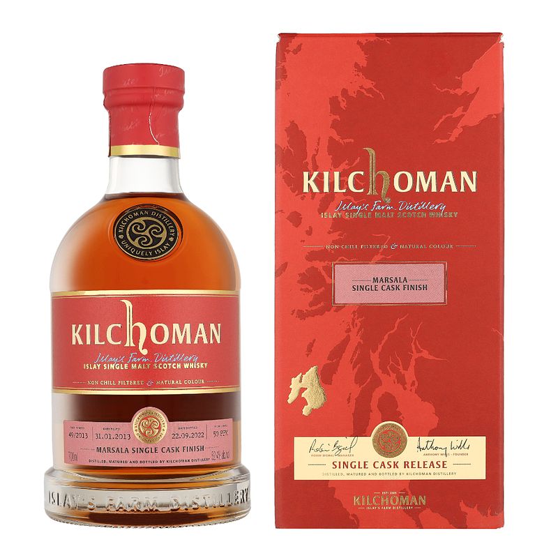 Foto van Kilchoman marsala single cask 2022 0.7 liter single malt + giftbox