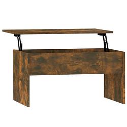 Foto van The living store salontafel lift-top gerookt eiken - 80 x 50.5 x 41.5 cm - opbergoplossing - eenvoudig te reinigen