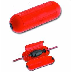 Foto van 2x stekkersafe / veiligheidsboxen stekkerverbindingen kunststof rood 21 x 6,5 x 7 cm - stekkersafe