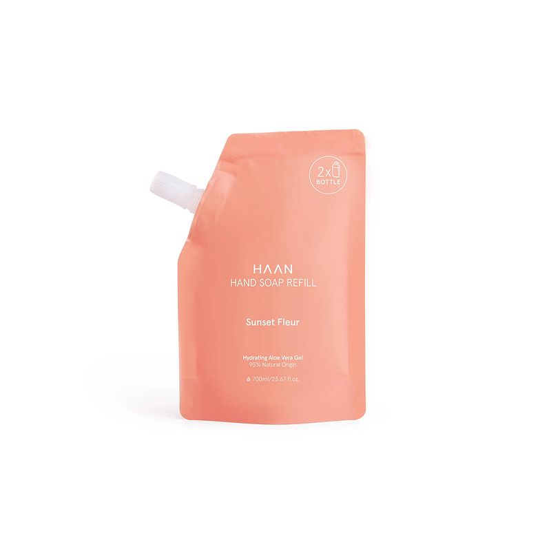 Foto van Haan handzeep dispenser navulling 700 ml - sunset fleur