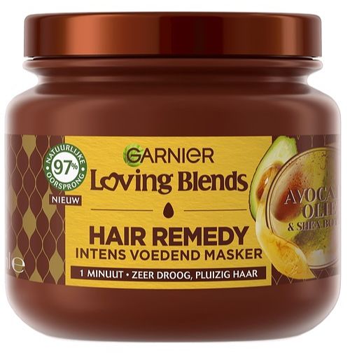 Foto van Garnier loving blends avocado karite masker 340 ml droog/pluizig haar bij jumbo