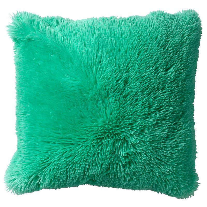 Foto van Dutch decor fluffy - sierkussen unikleur spearmint 45x45 cm - groen - groen