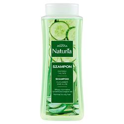 Foto van Naturia shampoo voor normaal en vet haar komkommer en aloë vera 500ml
