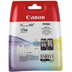 Foto van Canon cartridge pg-510 en cl-511 multipack