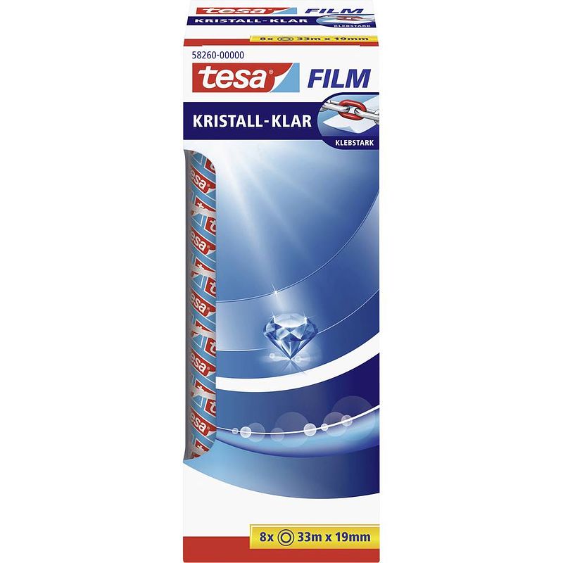 Foto van Tesa 58260-00000-00 plakband kristall-klar transparant (l x b) 33 m x 19 mm 8 stuk(s)