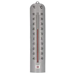 Foto van Lifetime garden zon/schaduw thermometer zilver voor buiten 27 cm kunststof - buitenthermometers