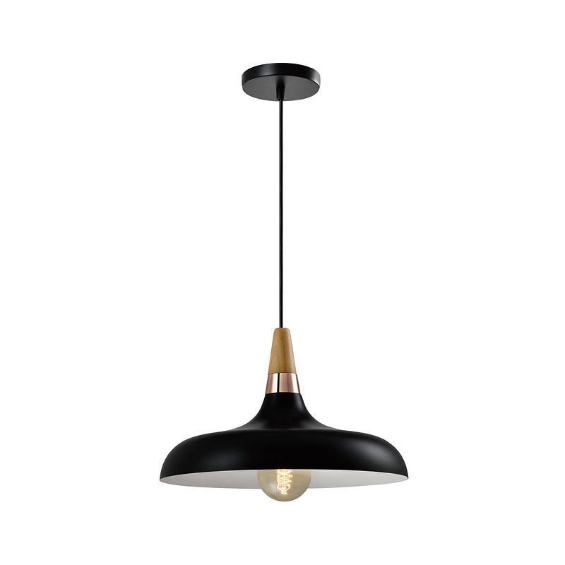 Foto van Quvio hanglamp rond zwart - quv5137l-black