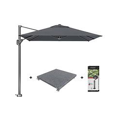 Foto van Platinum voyager zweefparasol t1 2.5x2.5 m. - antraciet + voet en hoes