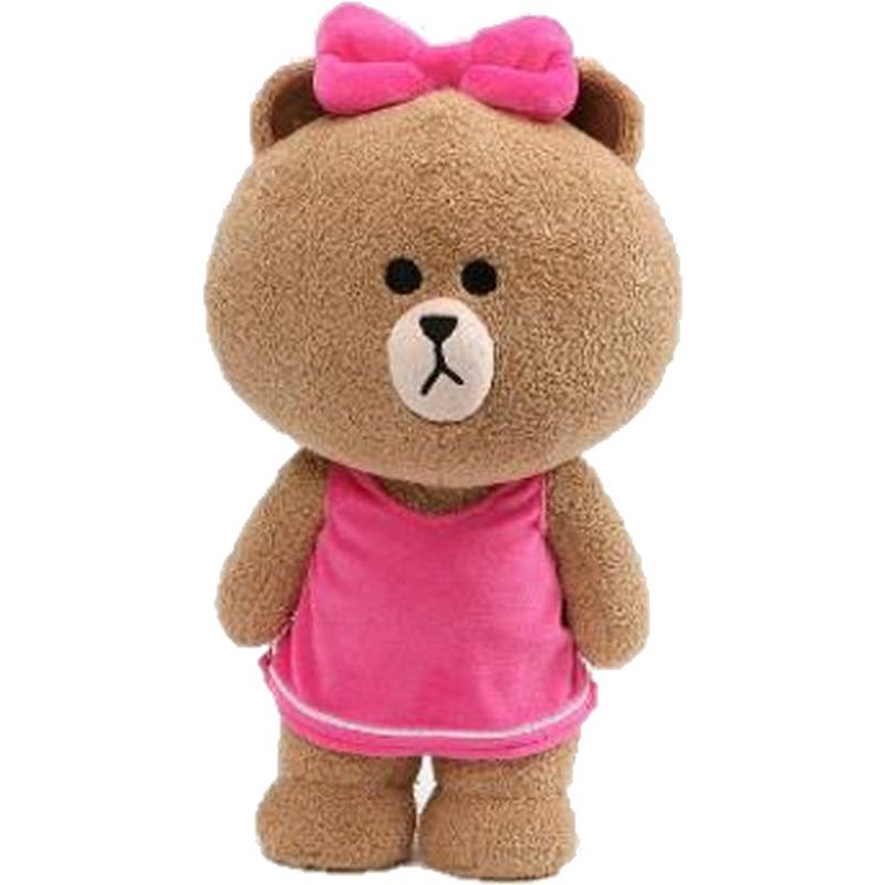 Foto van Line friends knuffelbeer choco 35 cm pluche bruin/roze