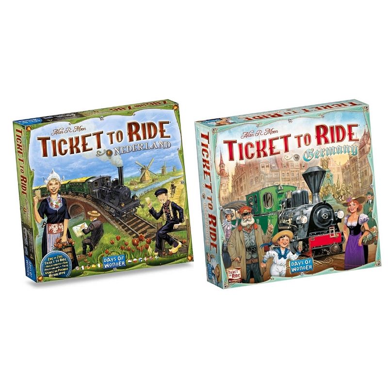 Foto van Spellenbundel - ticket to ride - 2 stuks - uitbreidingen - nederland & duitsland