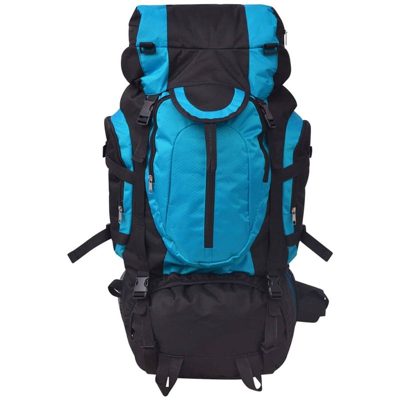 Foto van The living store xxl rugzak - 75l - zwart/blauw - 600d polyester