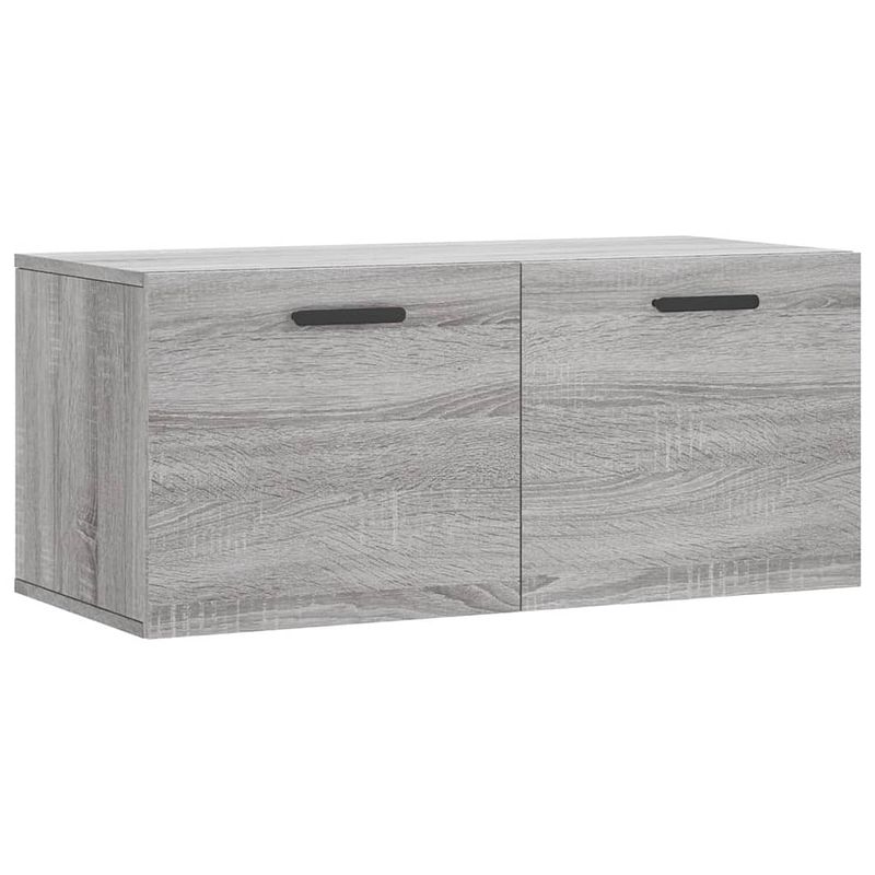 Foto van The living store wandkast - 80 x 36.5 x 35 cm - grijs sonoma eiken