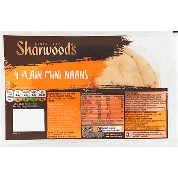 Foto van Sharwoods mini naan plain 4 stuks bij jumbo