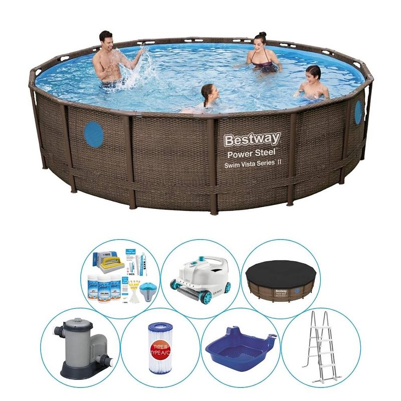 Foto van Bestway power steel swim vista rond 549x122 cm - zwembad super deal