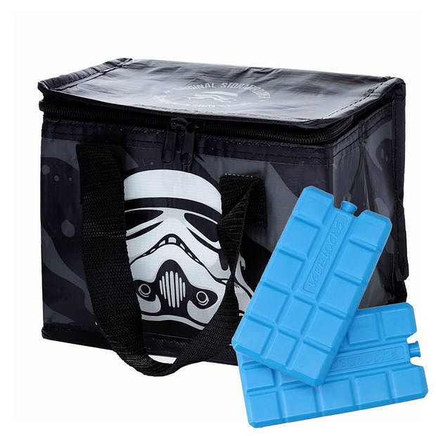 Foto van Puckator kleine lunch koeltas met 2x koelelement - stormtrooper print - 4,4 liter - koeltas