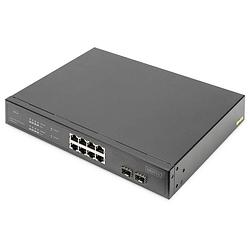 Foto van Digitus dn-95341-1 netwerk switch 8 + 2 poorten 1 gbit/s poe-functie