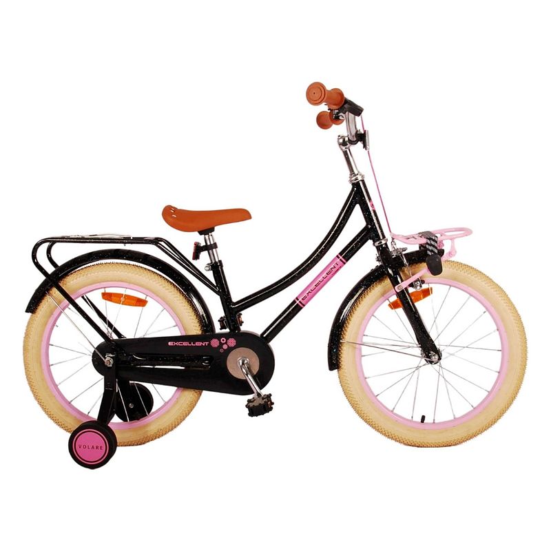 Foto van Volare excellent kinderfiets - meisjes -18 inch - zwart - 95% afgemonteerd