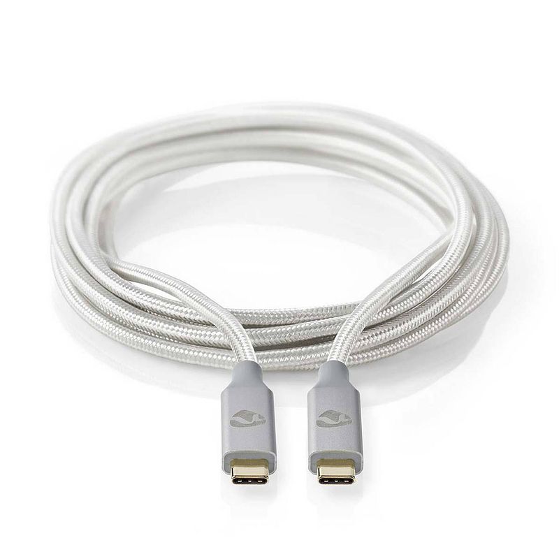 Foto van Nedis usb-kabel - zilver - 2.00 m