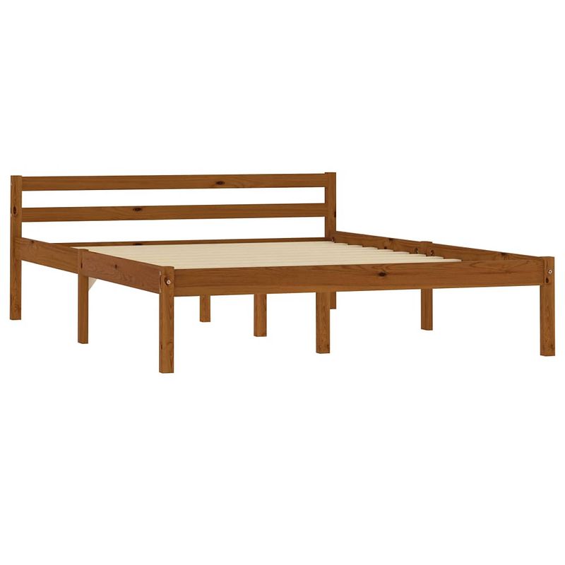 Foto van The living store bedframe massief grenenhout - 206 x 126 x 60 cm - kleur- honingbruin