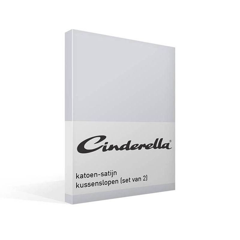 Foto van Cinderella satijn kussensloop (set van 2) - 100% katoen-satijn - 60x70 cm - standaardmaat - light grey