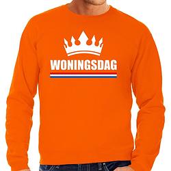 Foto van Woningsdag sweaters / trui voor thuisblijvers tijdens koningsdag oranje heren xl - feesttruien