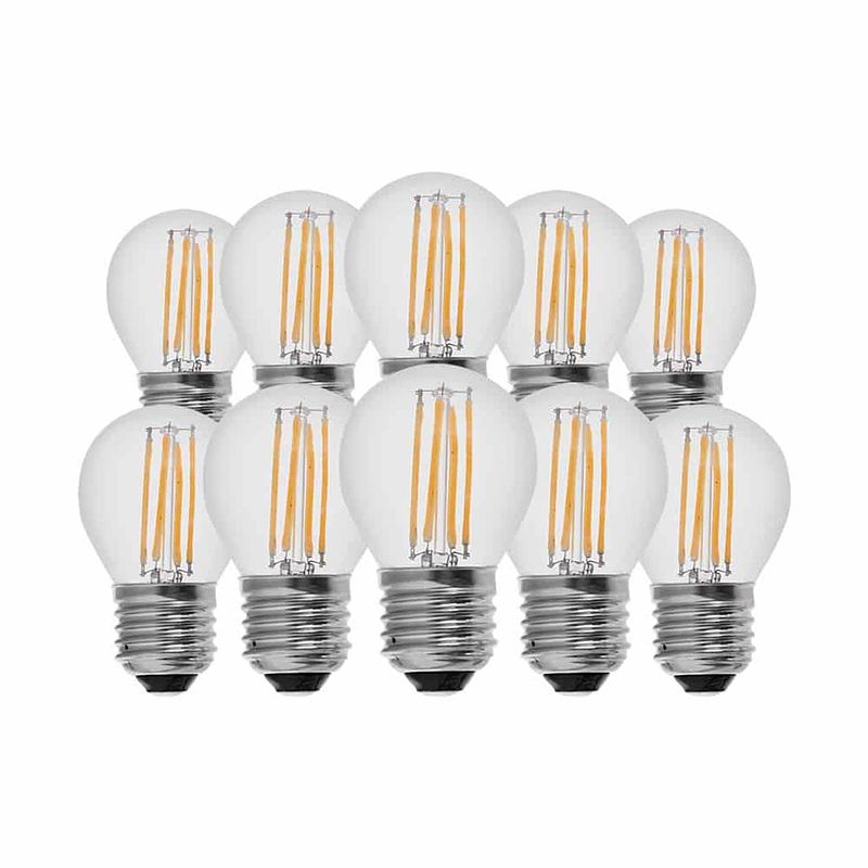 Foto van V-tac vt-1980 10-pack filament led lampen kogel - e27 - 4w - 350 lm -