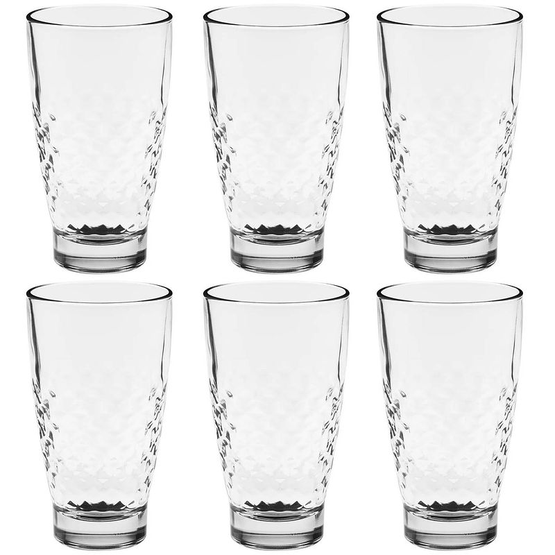 Foto van Set van 6x stuks water/sap glazen pietr 380 ml van glas - drinkglazen