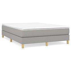 Foto van The living store boxspringbed - type- afmetingen- 193 x 140 x 25 cm - kleur- lichtgrijs