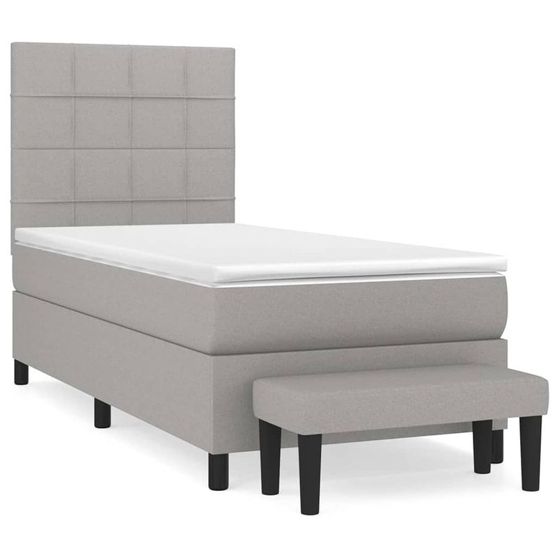 Foto van The living store boxspringbed - comfort - bed - afmeting- 193 x 90 x 118/128 cm - ken- duurzaam materiaal - praktisch