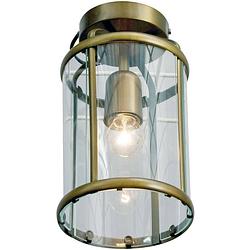 Foto van Lightning - klassieke plaffondlamp glas - kopergroen