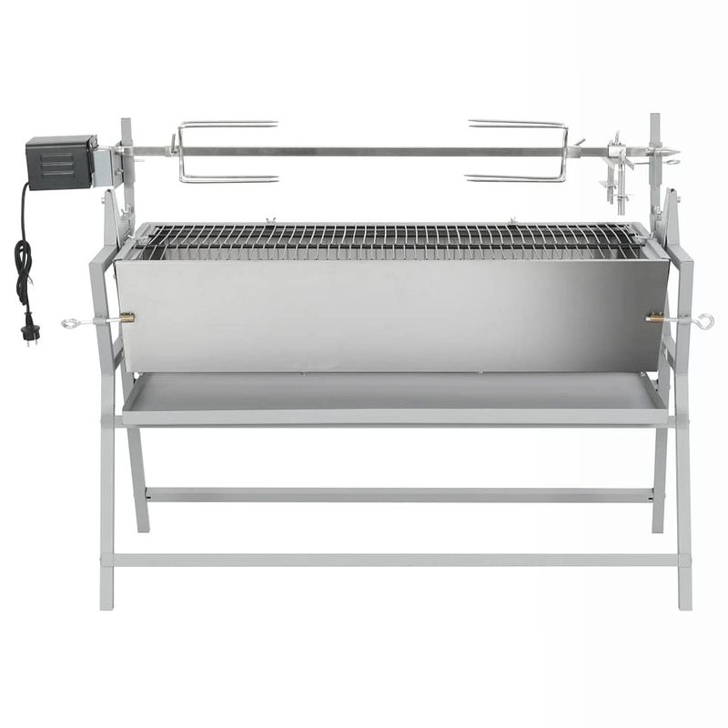 Foto van The living store grill rotis - 132 x 55 x 98 cm - verstelbaar draaispit - gelijkmatige warmteafvoer - elektrische motor