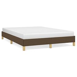 Foto van The living store bedframe - donkerbruin - 203 x 143 x 25 cm - geschikt voor 140 x 200 cm matras (matras niet