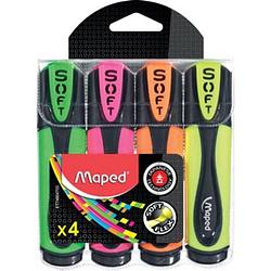 Foto van Maped fluo'speps markeerstift soft, blister met 4 stuks in geassorteerde kleuren