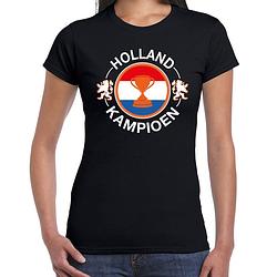 Foto van Zwart fan shirt / kleding holland holland kampioen met beker ek/ wk voor dames xs - feestshirts