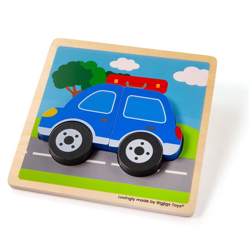 Foto van Bigjigs chunky lift out car puzzle