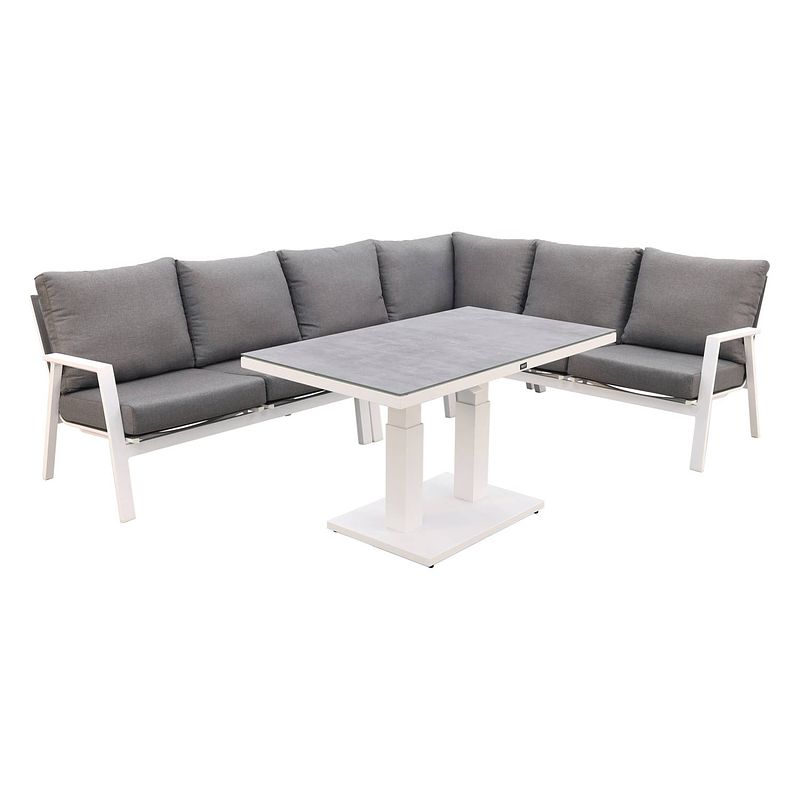 Foto van Vdg azoren lounge diningset rechts - white (tafelhoogte verstelbaar)